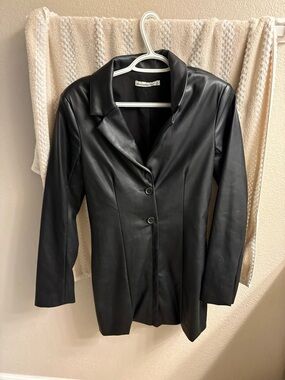 Abercrombie & Fitch Black Faux Leather Blazer dress